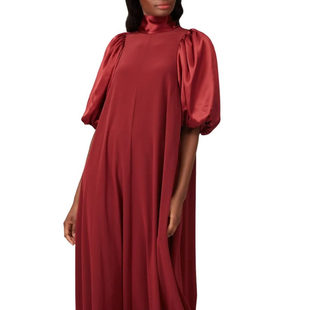 Co Puff Sleeve High Neck Gown